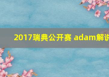 2017瑞典公开赛 adam解说